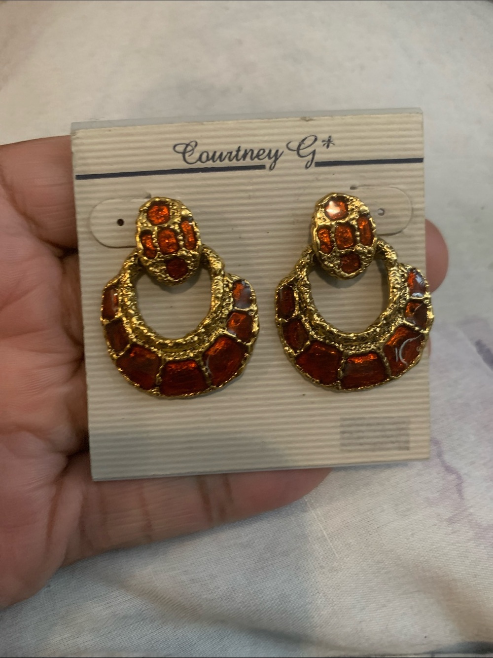 Vintage Courtney G Door Knocker Earrings